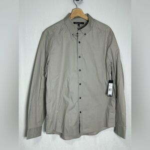 NWT Kenneth Cole New York grey geometric print button down - size Large